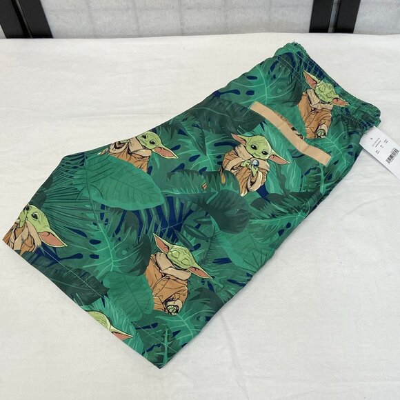 Star Wars Yoda Character Swim Trunks Board Shorts 18" Leafy Green NWT - Picture 9 of 13